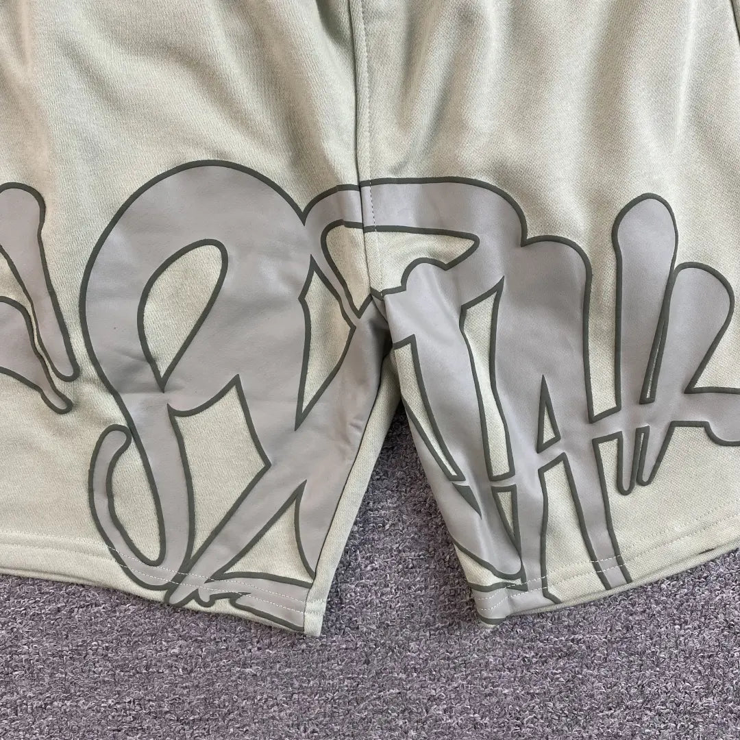 Syna World Graffiti Print Shorts Olive Green