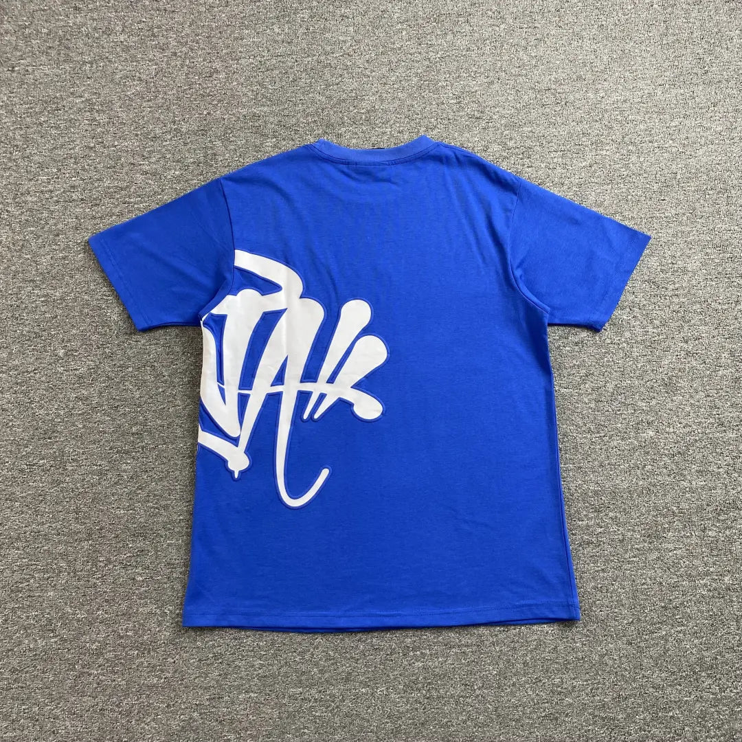 Syna World Blue White Graphic Crew Neck T-Shirt