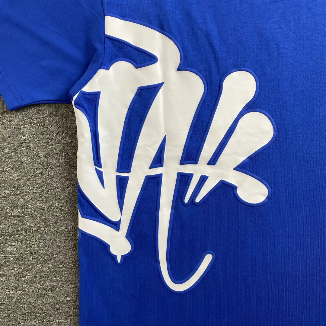 Syna World Blue White Graphic Crew Neck T-Shirt