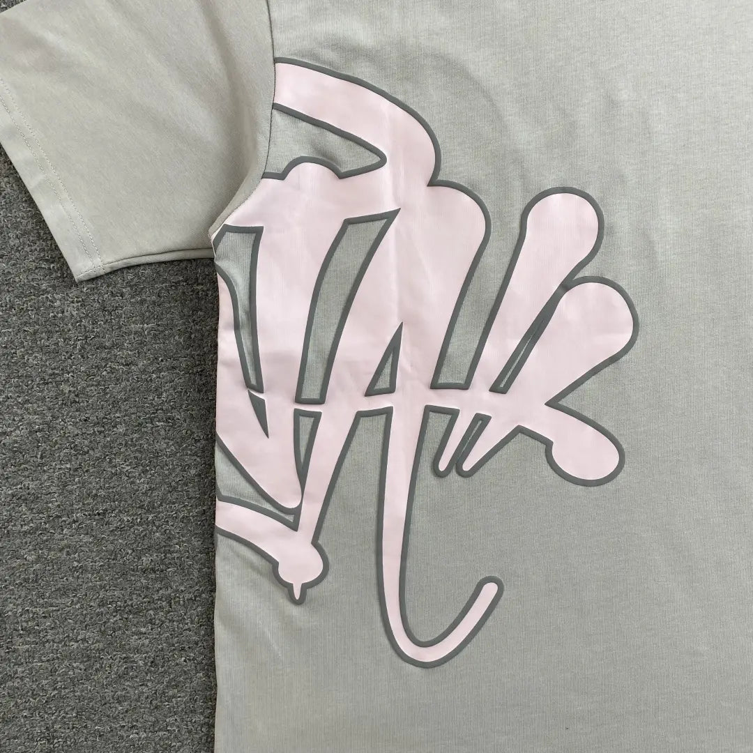 Syna World Light Grey Pink Letter Print T-Shirt
