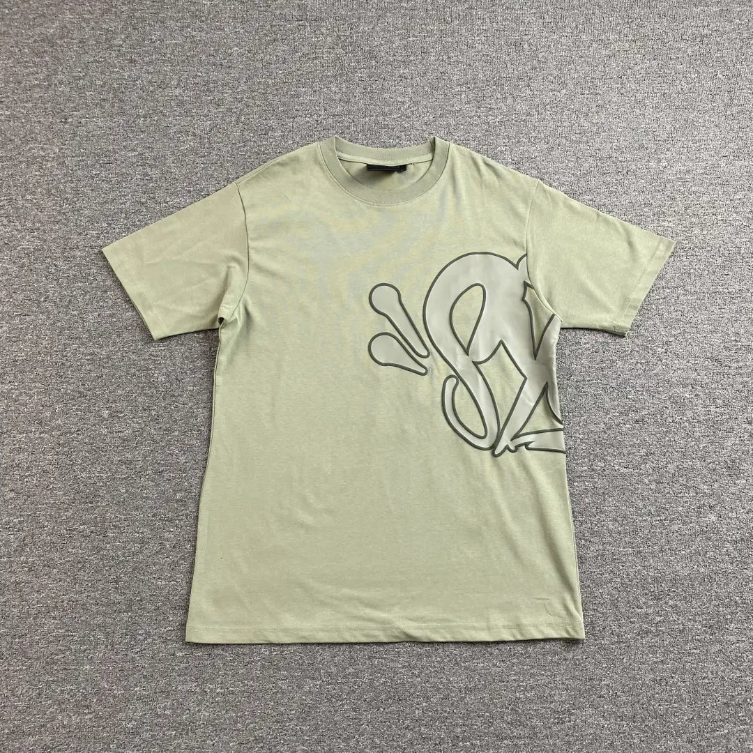 Syna World Tonal Letter Graphic T-Shirt - Sage Green