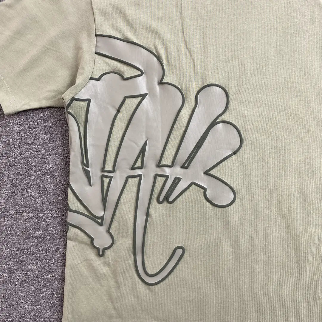 Syna World Tonal Letter Graphic T-Shirt - Sage Green