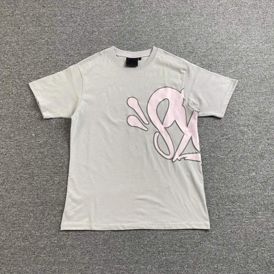 Syna World Light Grey Pink Letter Print T-Shirt