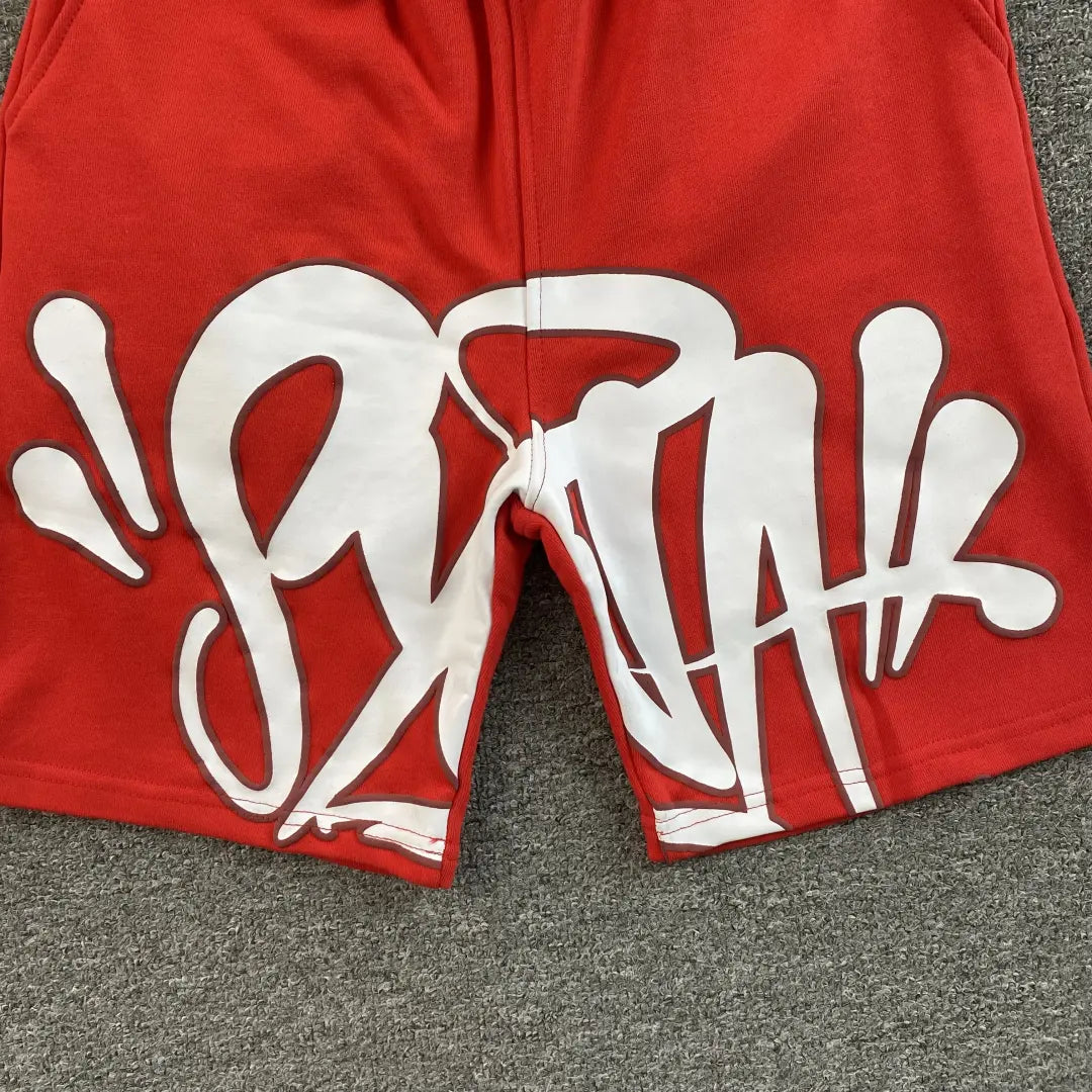 Syna World Red Pink Graffiti Graphic Shorts